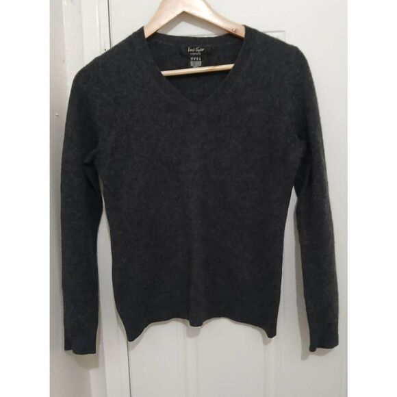 Lord and Taylor womens small 100% cashmere sweater lightweight charcoal gray - Picture 1 of 8